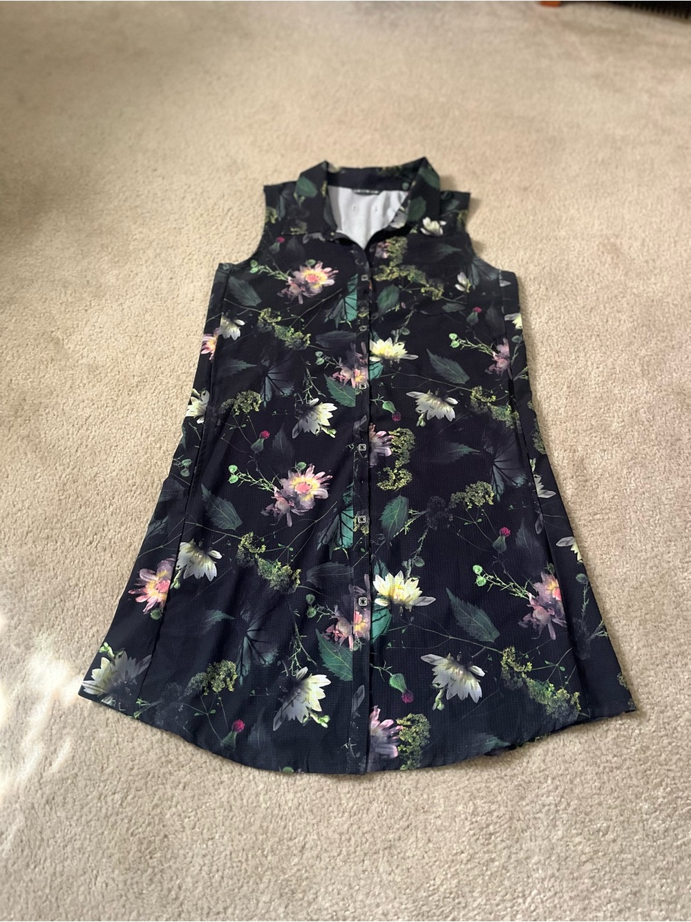 Oiselle Moody Floral Collared Roga Dress Sz4